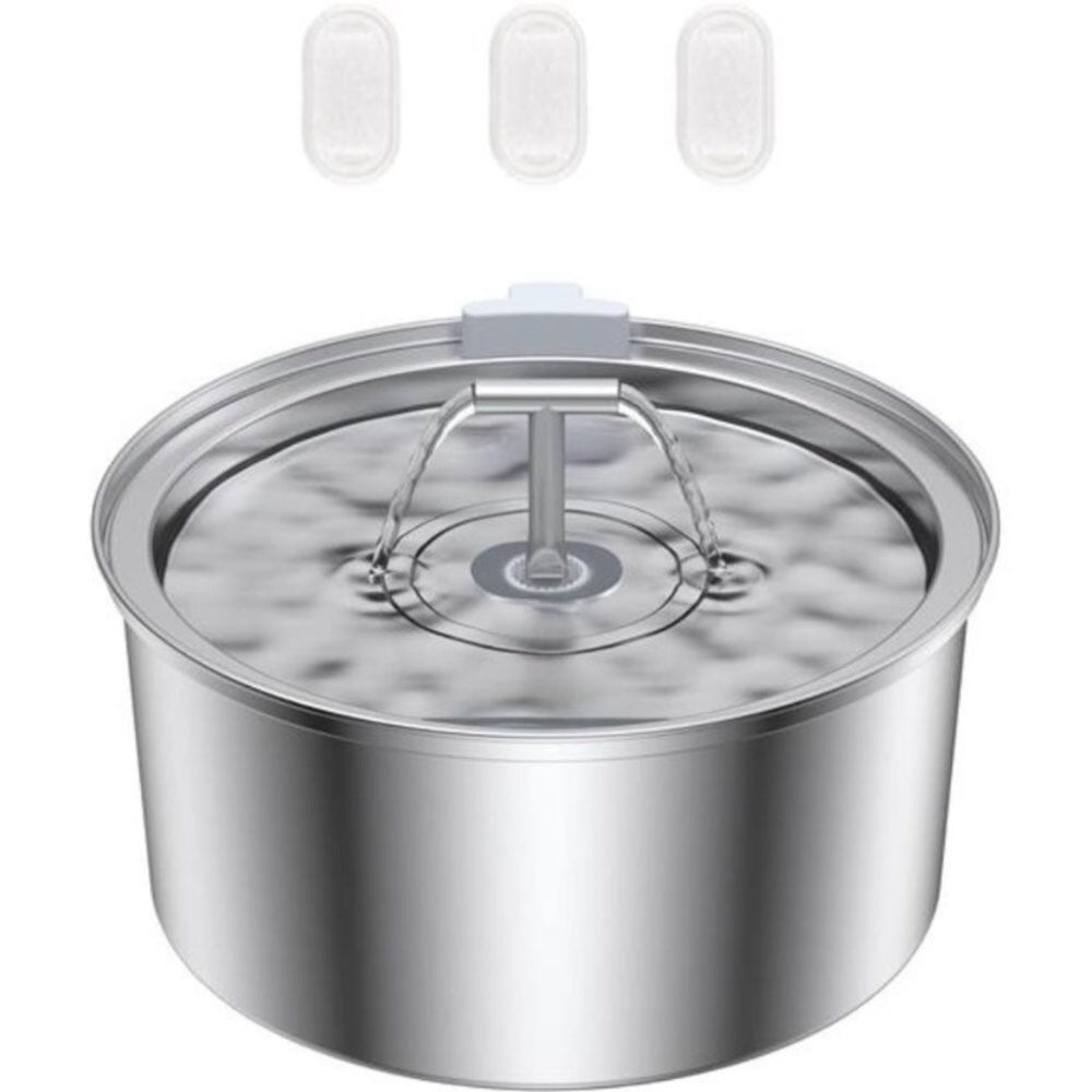Cat Water Fountain Stainless Steel, 0.8gal/108oz Pet Water Fountain, 3 Filters